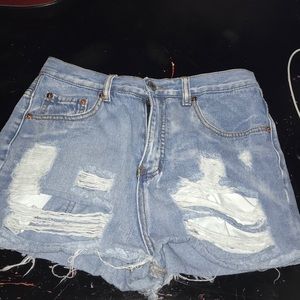 Signature8 high waisted jean shorts